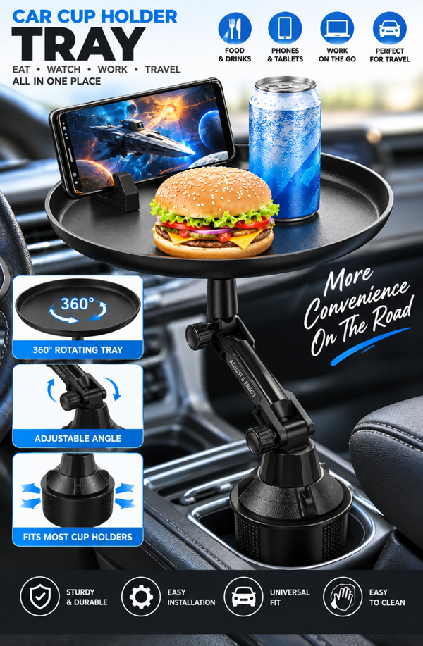 Car Caddy Cup Holder - Swivel Tray