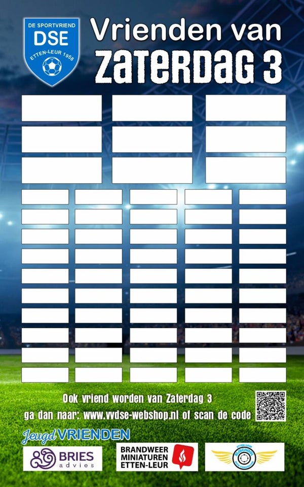 Zaterdag 3 Sponsorbord
