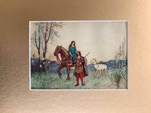 Antique coloured plate of the story of "Brother and Sister", 1913