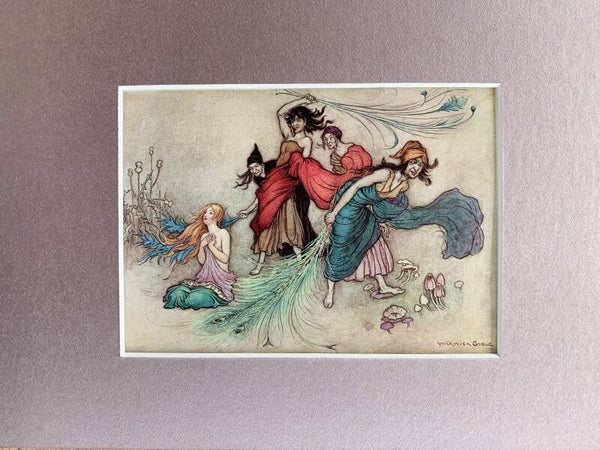 Antique coloured plate of the story of "Graciosa and Percinet", 1913