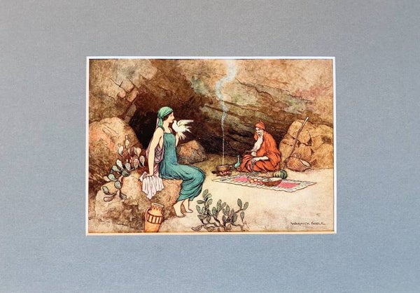 Antique coloured plate of the story of "Prince Cherry", 1913