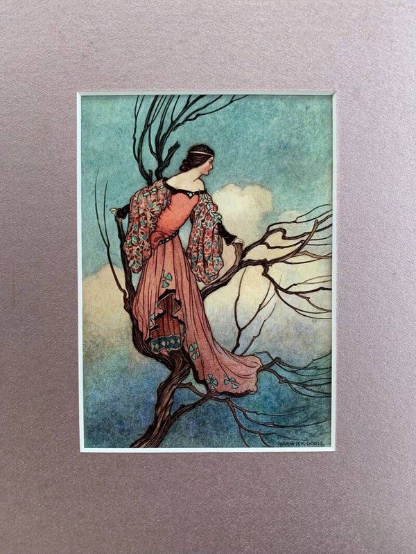 Antique coloured plate of the story of "The Iron Stove", 1913