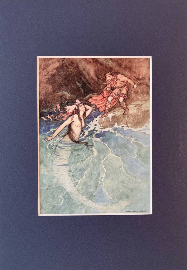 Antique coloured plate of the story of "The Yellow Dwarf", 1913