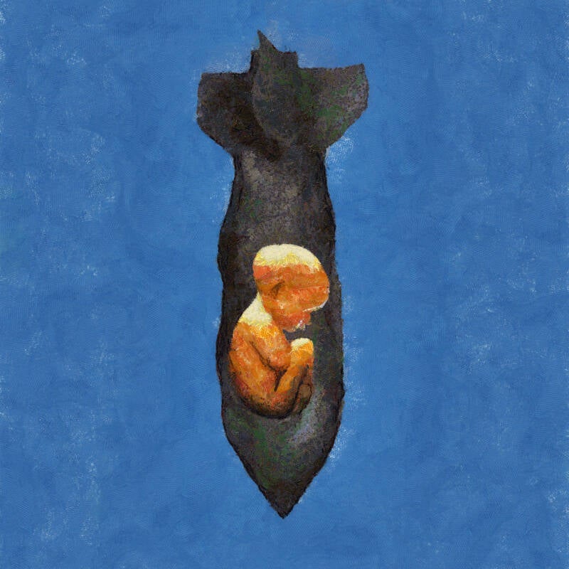 Born from the womb of death 100 x 100 cm Mix Media on canvas 2014