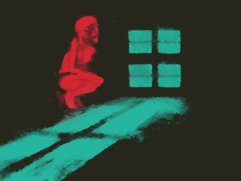 Afraid of the light 120 x 100 Mix Media on canvas 2014