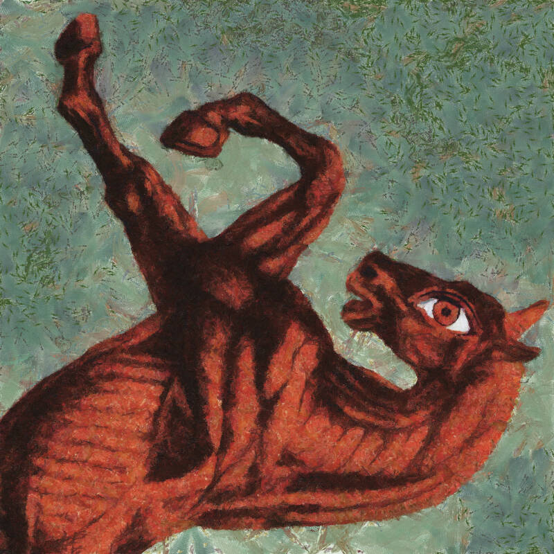 The Red Horse 150 x 150 cm Mix Media on canvas 2015