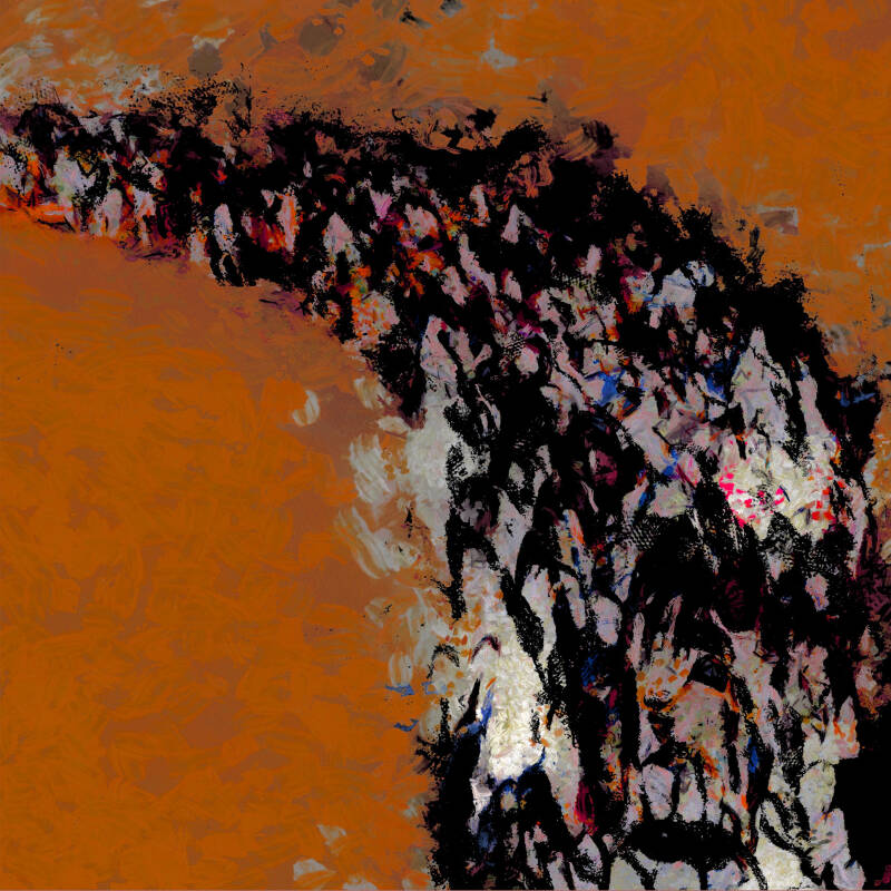 Migrant Souls 100 x 100 cm Mix Media on canvas 2021