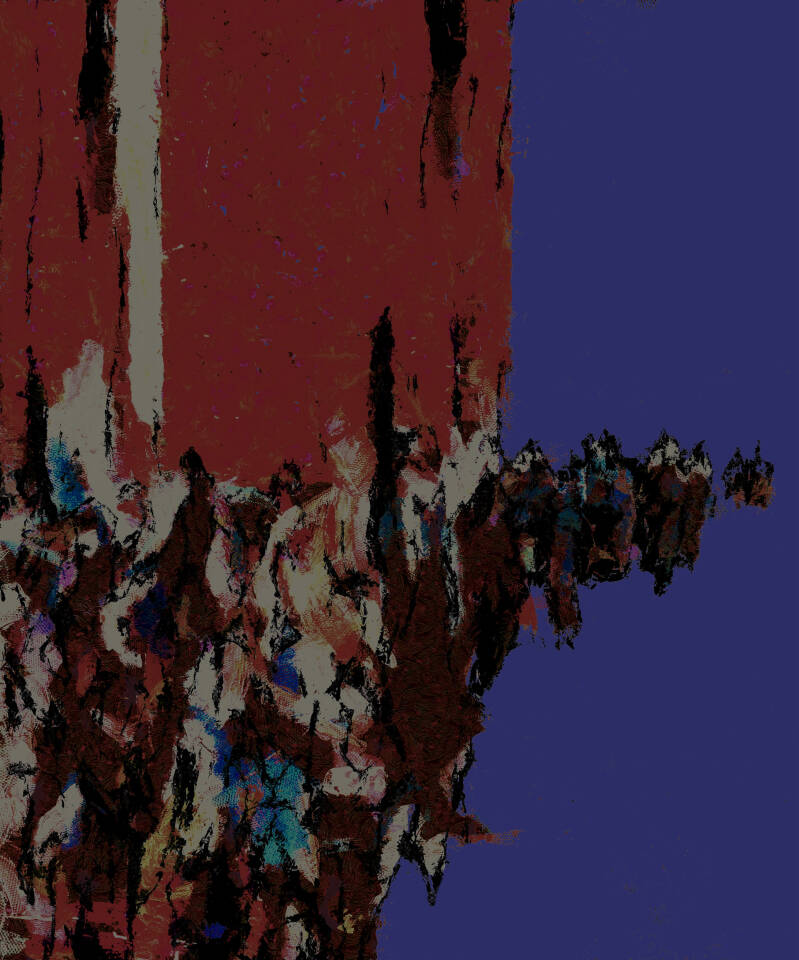 Migrant souls 75 x 90 cm Mixed media on canvas 2022