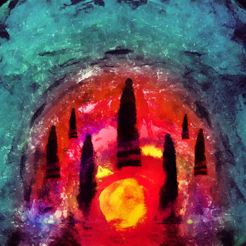 The sun of chaos 75x75 Mix Media on canvas 2014