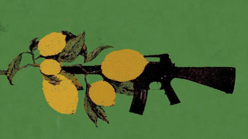 Palestinian sweet lime from Gaza 55 x 100 cm Mixed media on canvas 2023