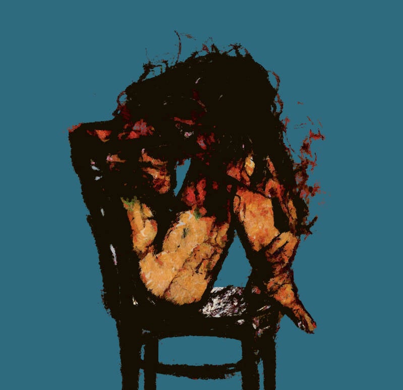 Depression 75 x 75 cm Mixed media on canvas 2025