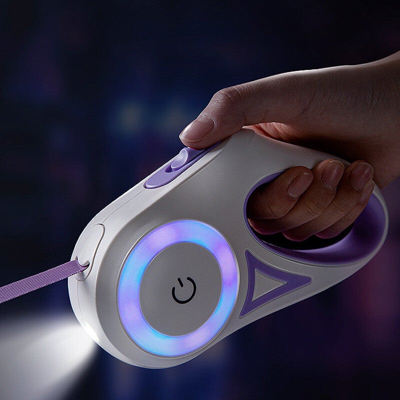 Laisse rétractable LED + collier — Set complet pour chiens et chats