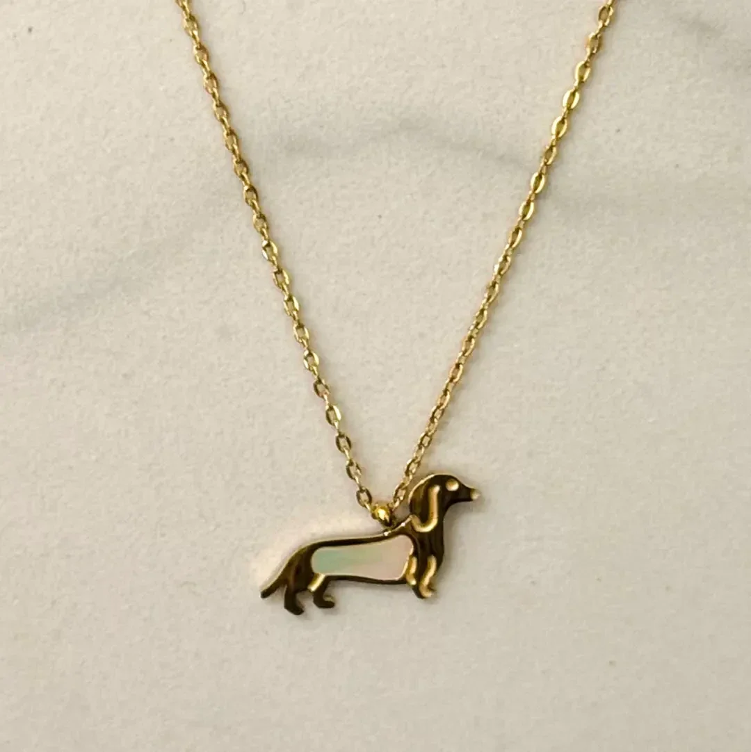 Ketting "Teckel met emaille"
