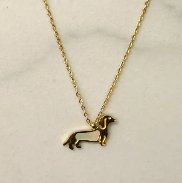 Ketting "Teckel met emaille"