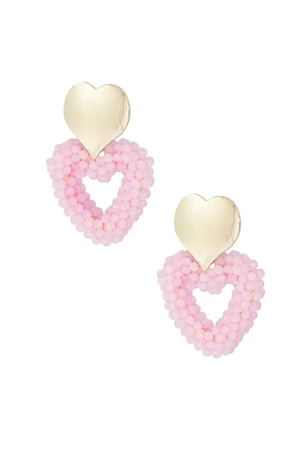 Oorbellen "Hart" roze
