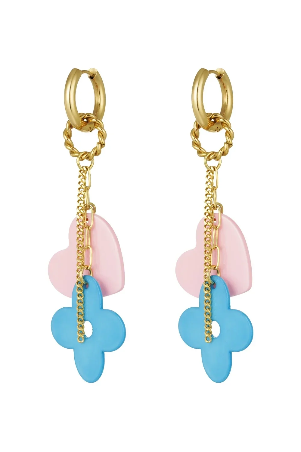 Oorbellen dare to dream - roze blauw