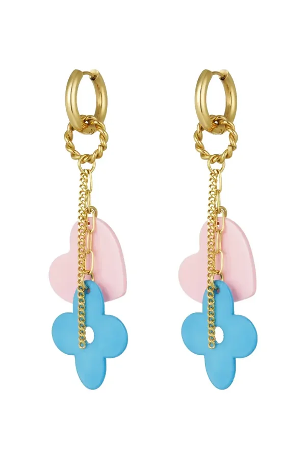 Oorbellen dare to dream - roze blauw
