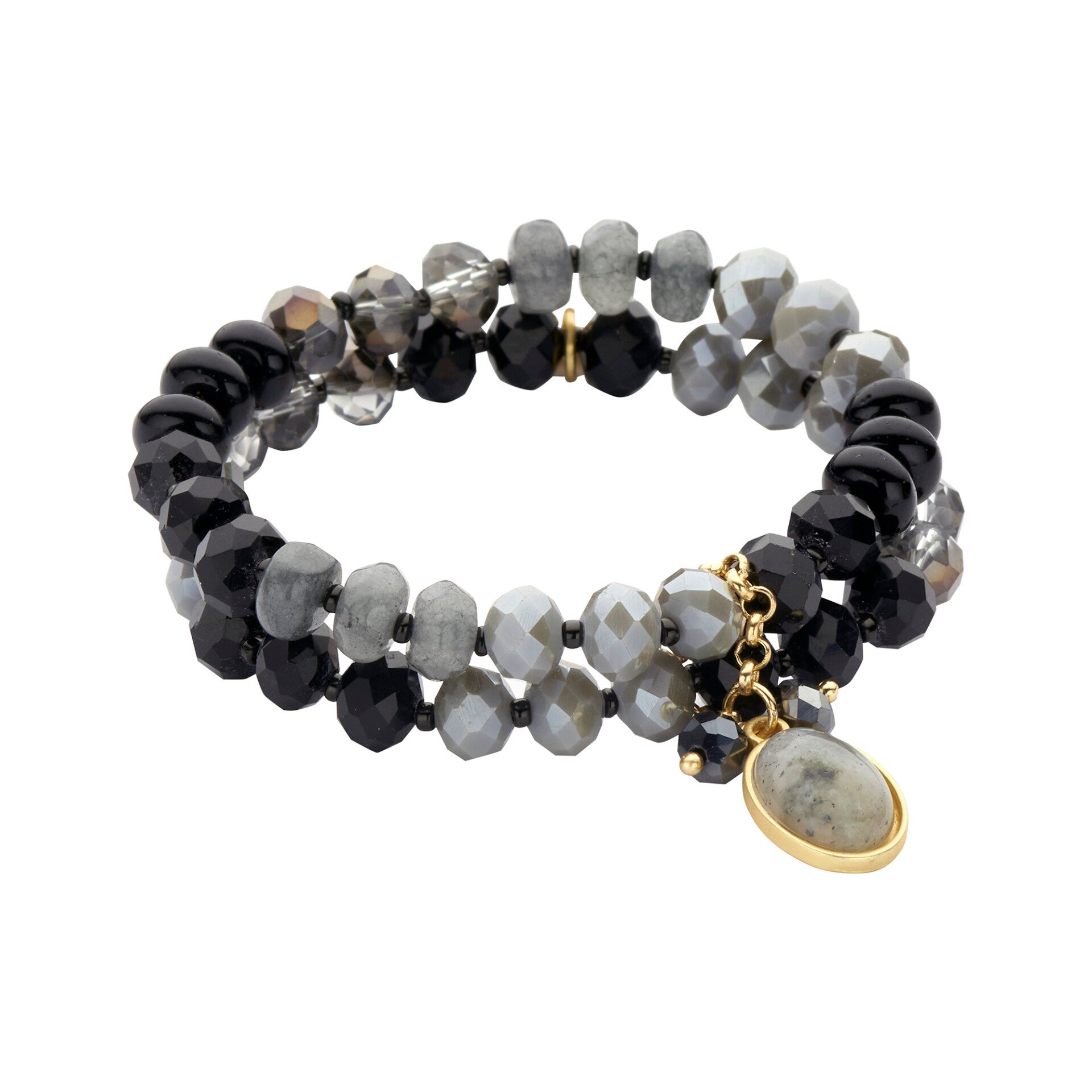 Biba armband double beads black