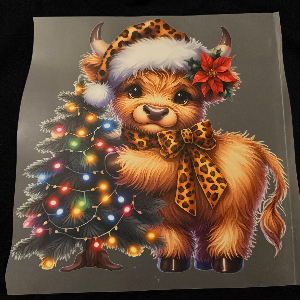 ADULT APPAREL - COW WITH CHRISTMAS TREE