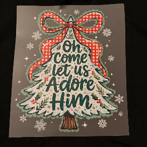 ADULT APPAREL - CHRISTMAS TREE COME LET US ADORE HIM