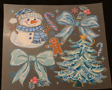 ADULT APPAREL - BLUE AND WHITE SNOWMAN