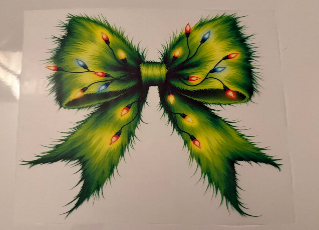 ADULT APPAREL - GRINCH BOW WITH LIGHTS