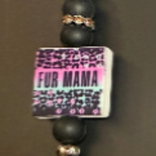Fur Mama Beaded Keychain