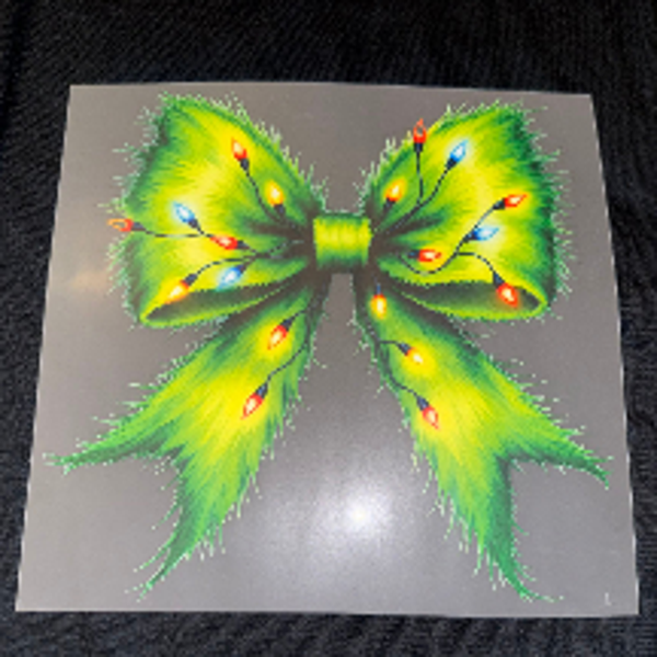 Kids Apparel - Grinch Bow with Lights