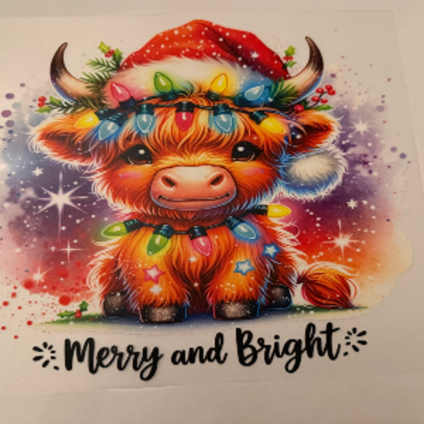 ADULT APPAREL - COW MERRY AND BRIGHT