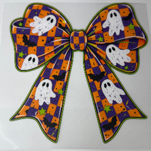 KIDS APPAREL - HALLOWEEN BOW WITH GHOSTS