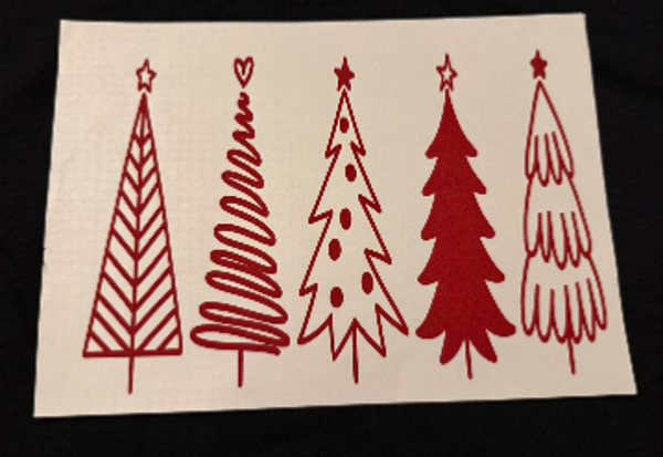 ADULT APPAREL - RED CHRISTMAS TREES