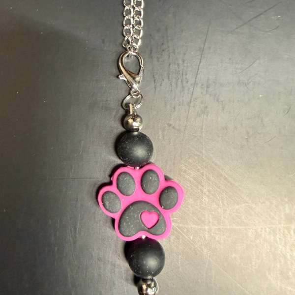 Paw Print Beaded Cup Charm