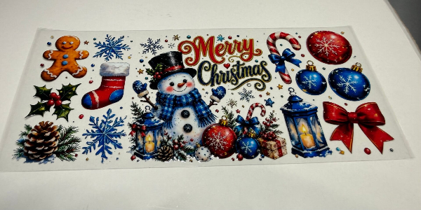 CUP WRAPS - MERRY CHRISTMAS WITH SNOWMAN