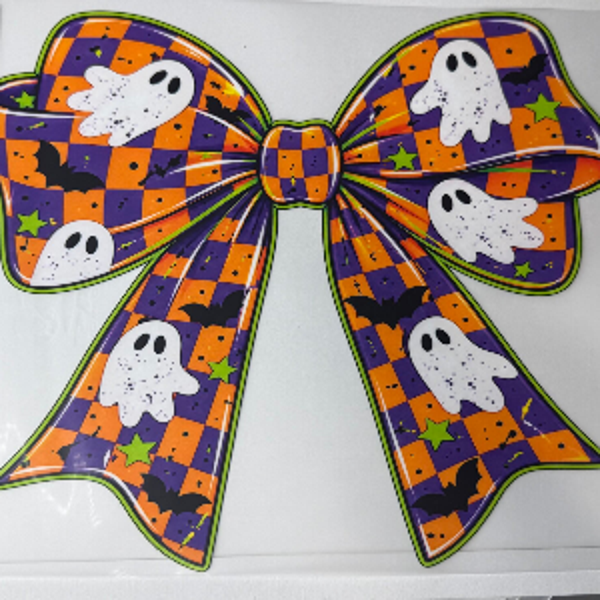 ADULT APPAREL - HALLOWEEN BOW WITH GHOSTS