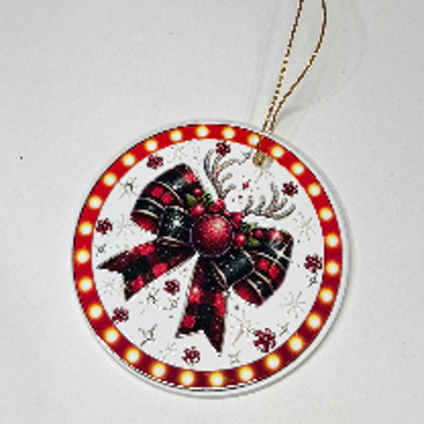 CHRISTMAS ORNAMENT - REINDEER BOW