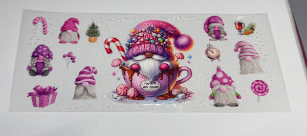 CUP WRAPS - CHRISTMAS GNOME IN PINK