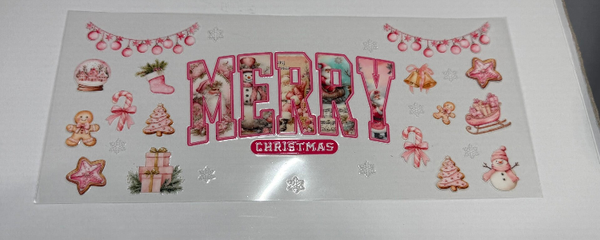 CUP WRAPS - MERRY CHRISTMAS IN PINK