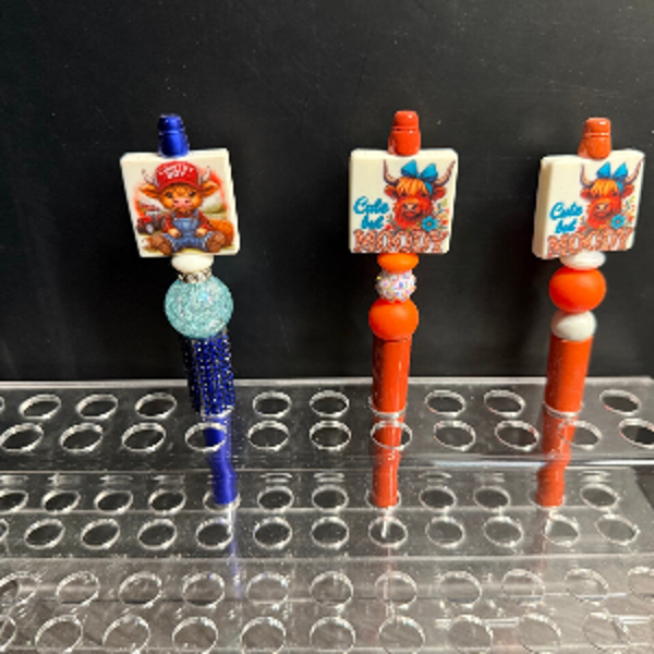 Highland Cow Beaded Pens