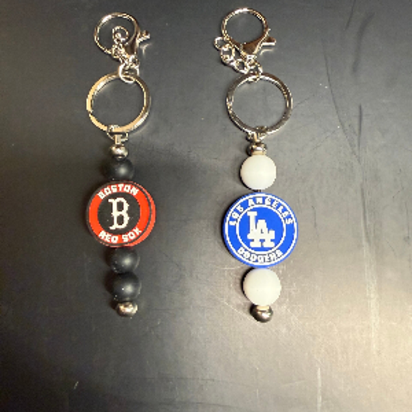 Baseball Team Beaded Keychains