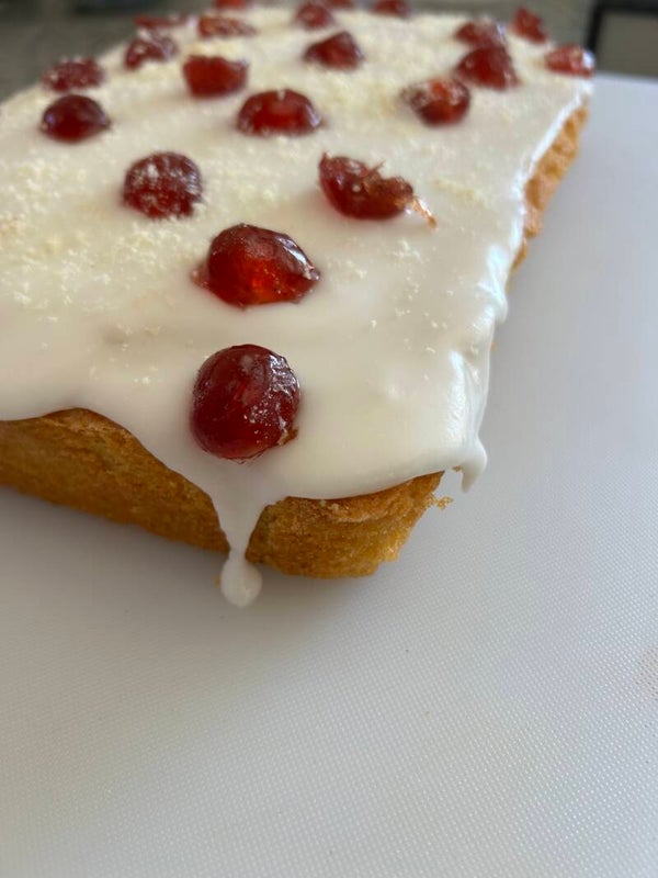 Cherry Bakewell slice