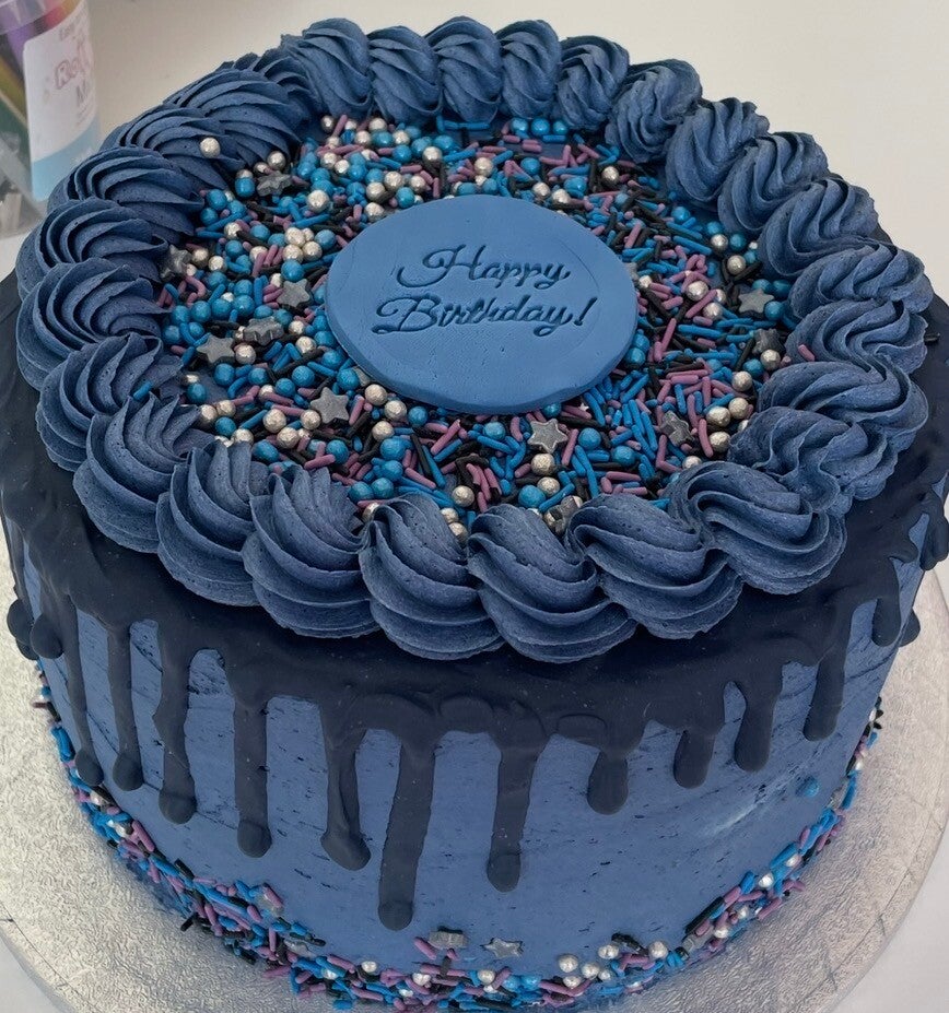 Blue Drip Cake