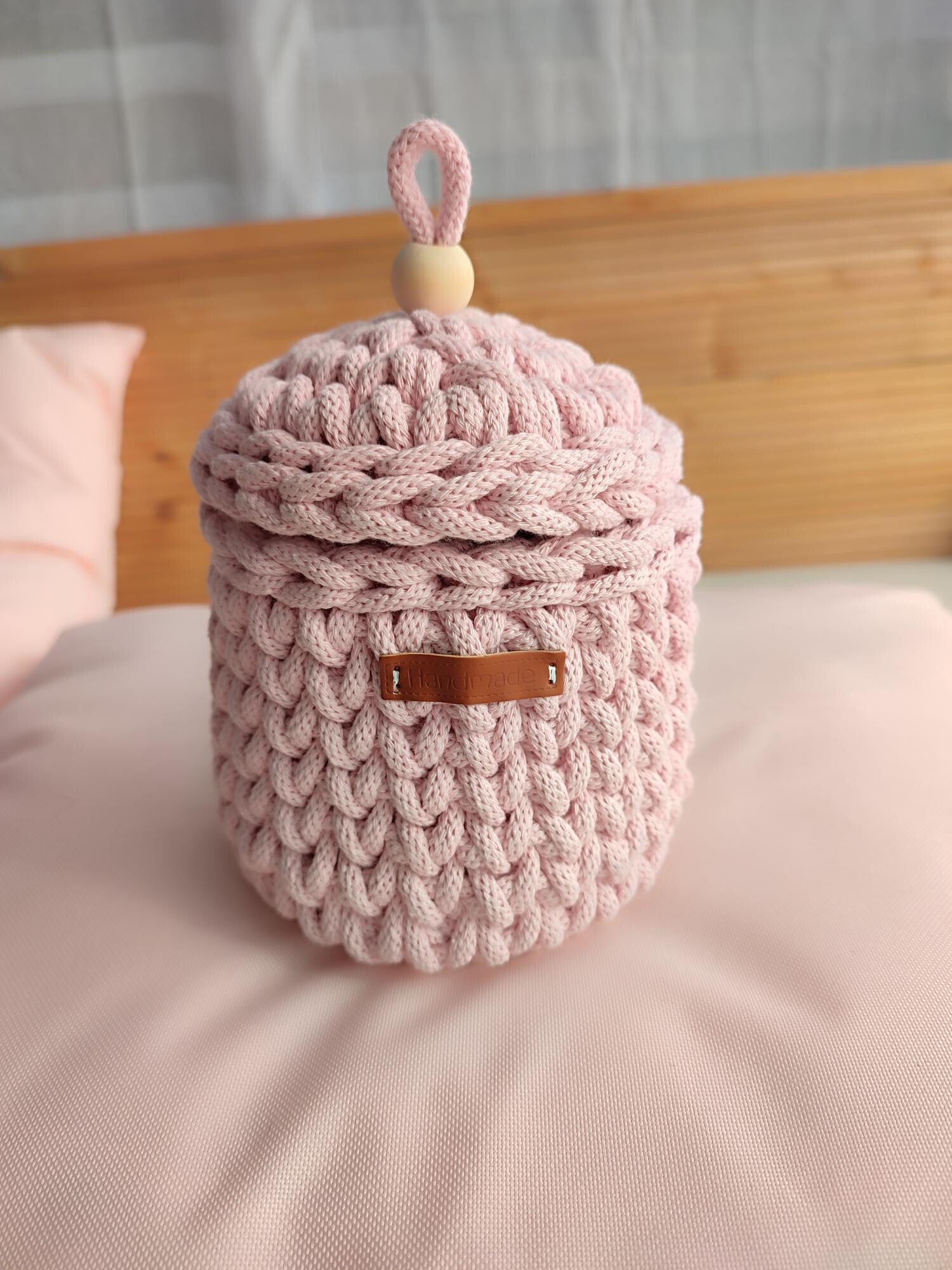 patroon gehaakte mandje met deksel