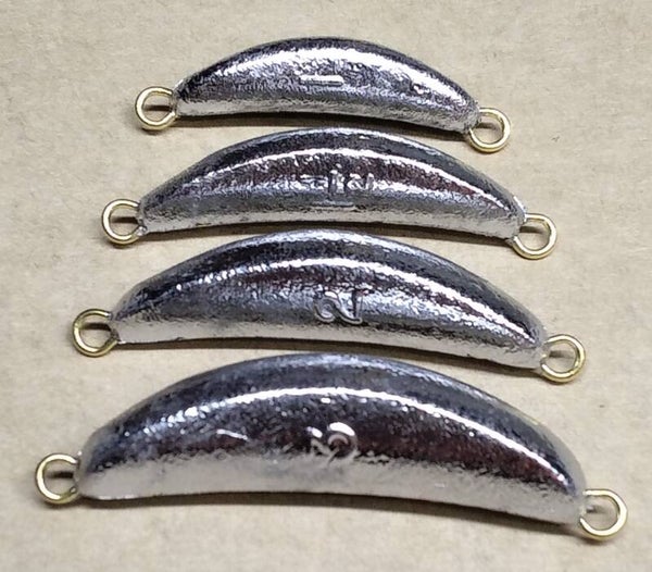 boat crescent sinker mixed pack of 4 1oz 1 1/2oz 2.0oz 3.0oz