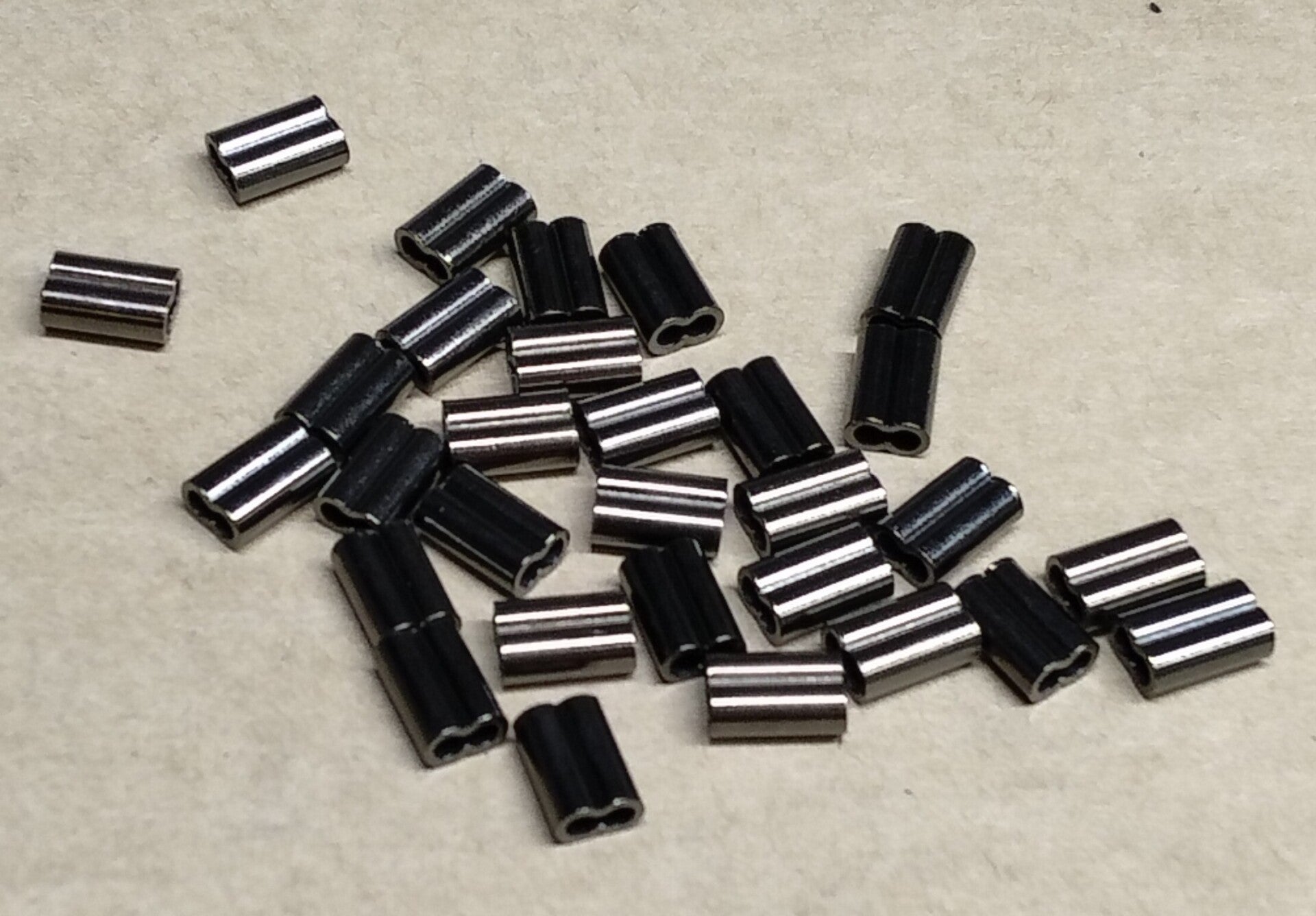 boat double copper crimps 2.3mm 30 pack