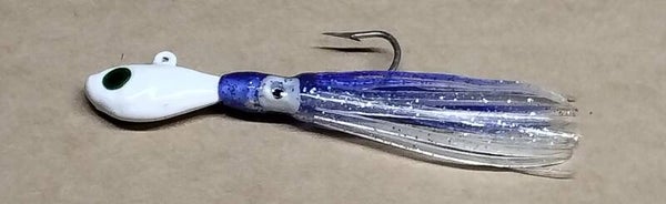 boat jig 18.5 gms with random colour squid skirt white