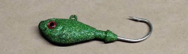 boat jig 55 gms speckled green eye colour will vary