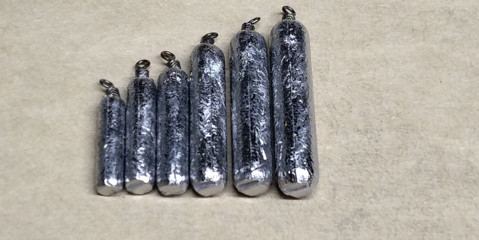 canal dropshot sinkers mixed sizes 3.7gms to 17.3gms  6 per pack