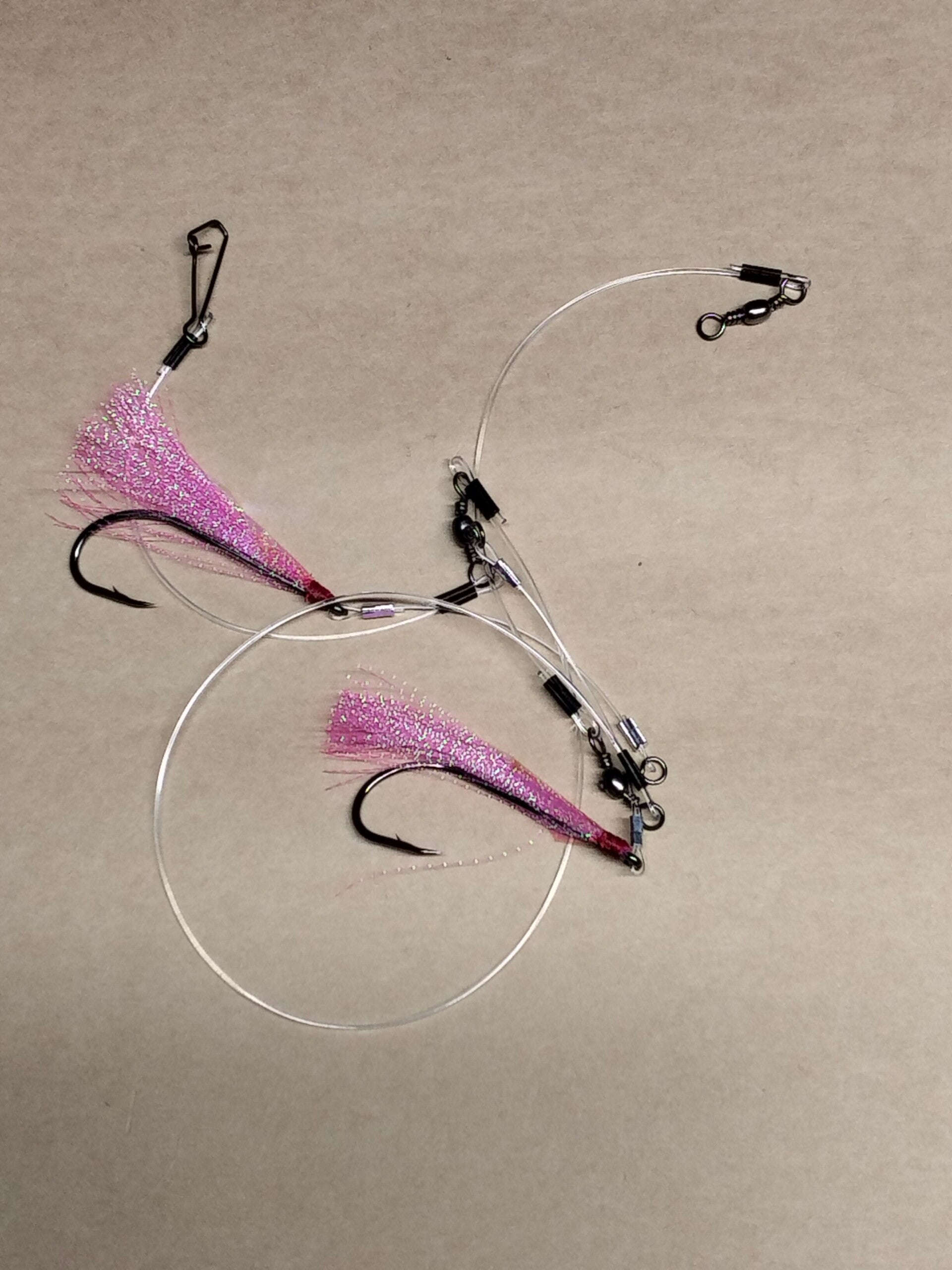 cod flasher rig pink with sinker clip