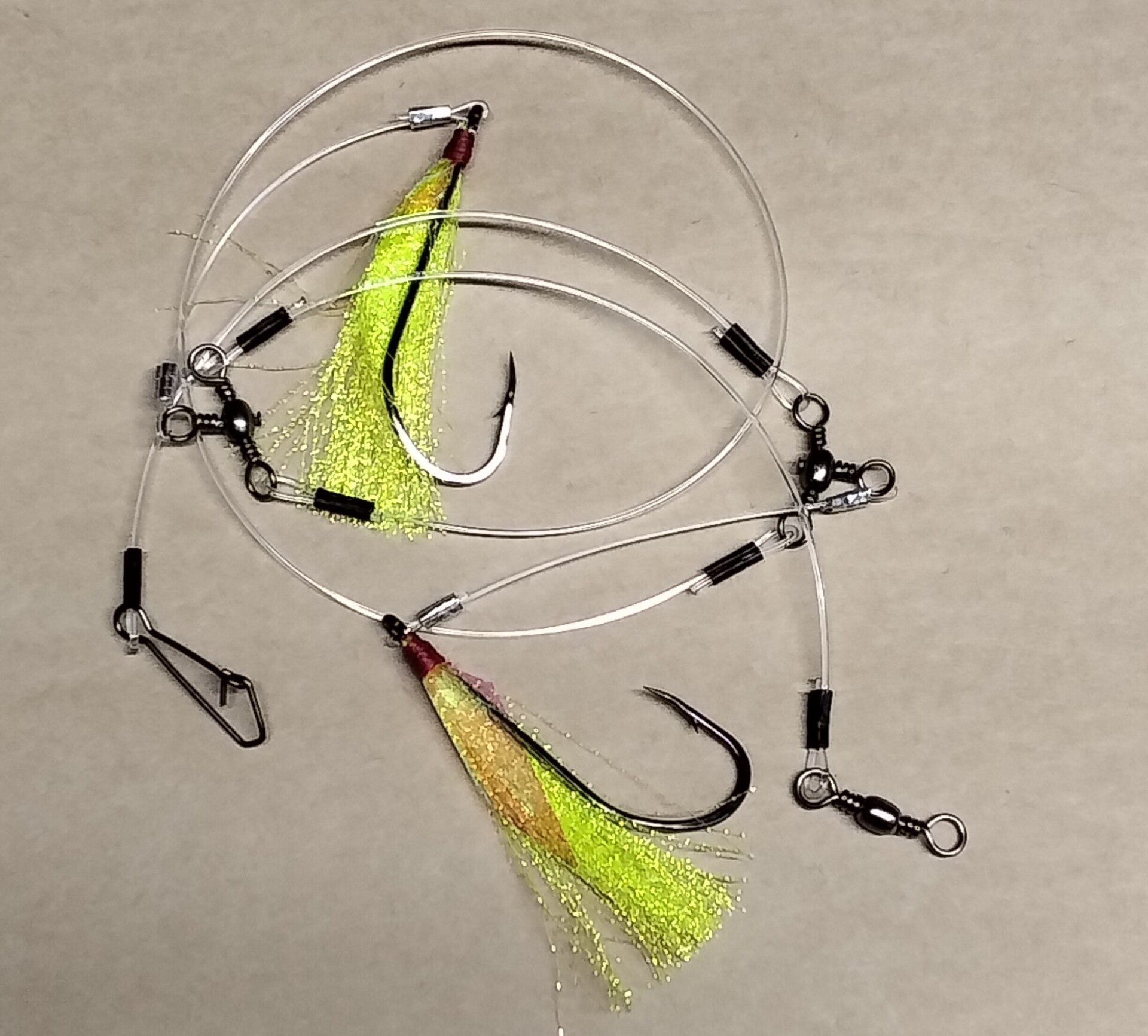 cod flasher rig yellow with sinker clip