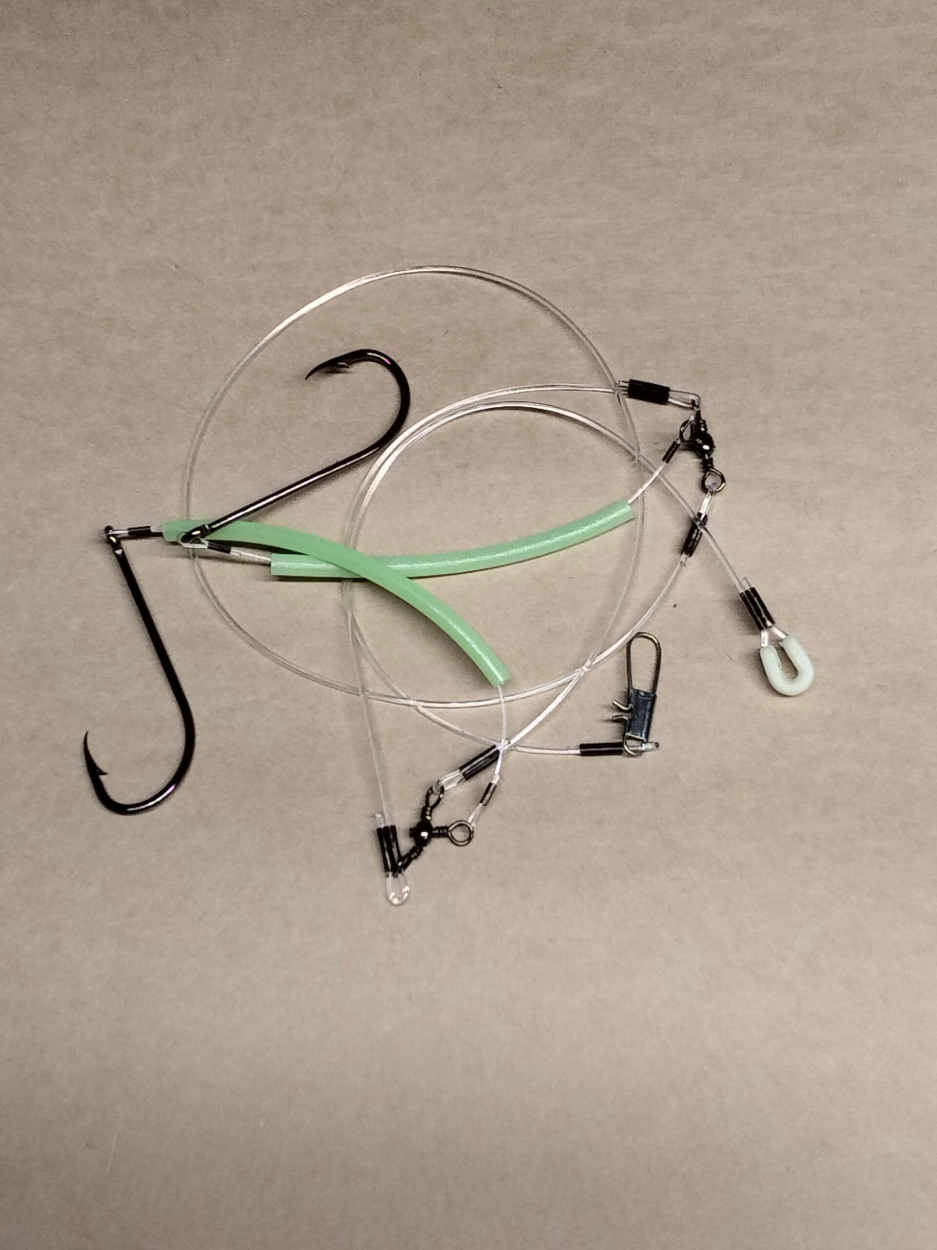 cod rig 2 hook 7.0 green with sinker clip